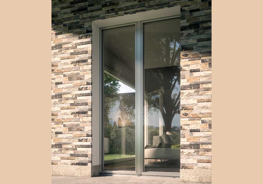 <strong>PLANAR</strong> | Double Leaves French Door with Concealed Hinges | Silver Aluminium Anodized